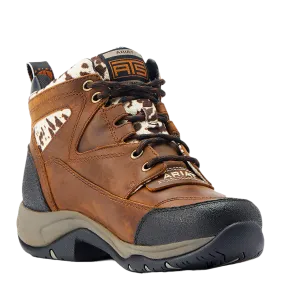 Ariat Ladies Terrain H2O Distressed Brown & Speckled Cow Print Boots 10044538