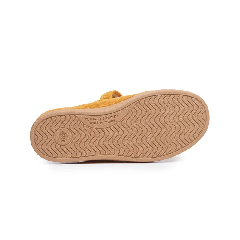 Corduroy Mary Jane Captoe Sneakers in Marygold by childrenchic