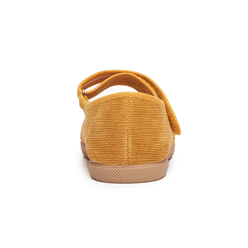 Corduroy Mary Jane Captoe Sneakers in Marygold by childrenchic