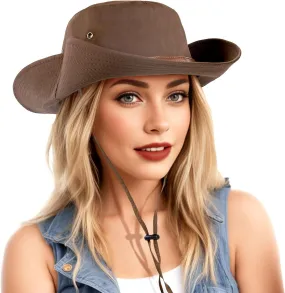 DOCILA Stylish Bucket Hats for Women Foldable Outdoor Plaid Fisherman Sun/Rain Cap with Chin Strap