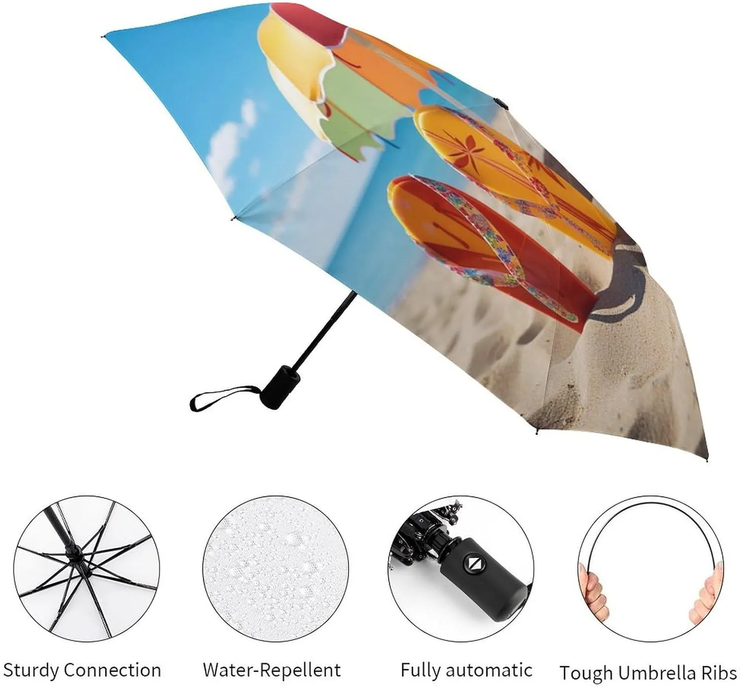 Foldable Windproof Umbrella Lightweight Portable Automatic Colorful Dog Paws Travel Umbrella Fits Car Backpack