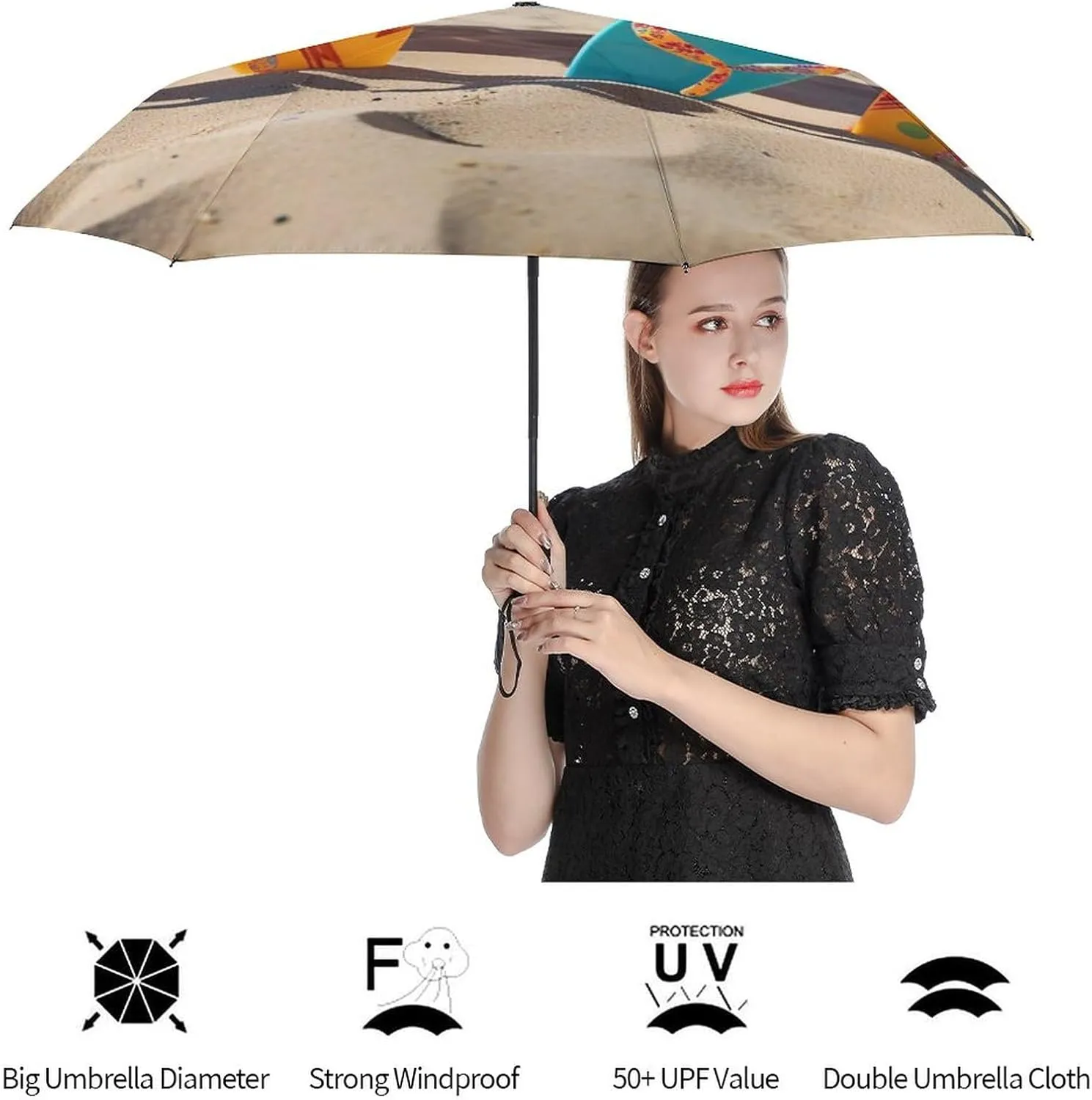 Foldable Windproof Umbrella Lightweight Portable Automatic Colorful Dog Paws Travel Umbrella Fits Car Backpack
