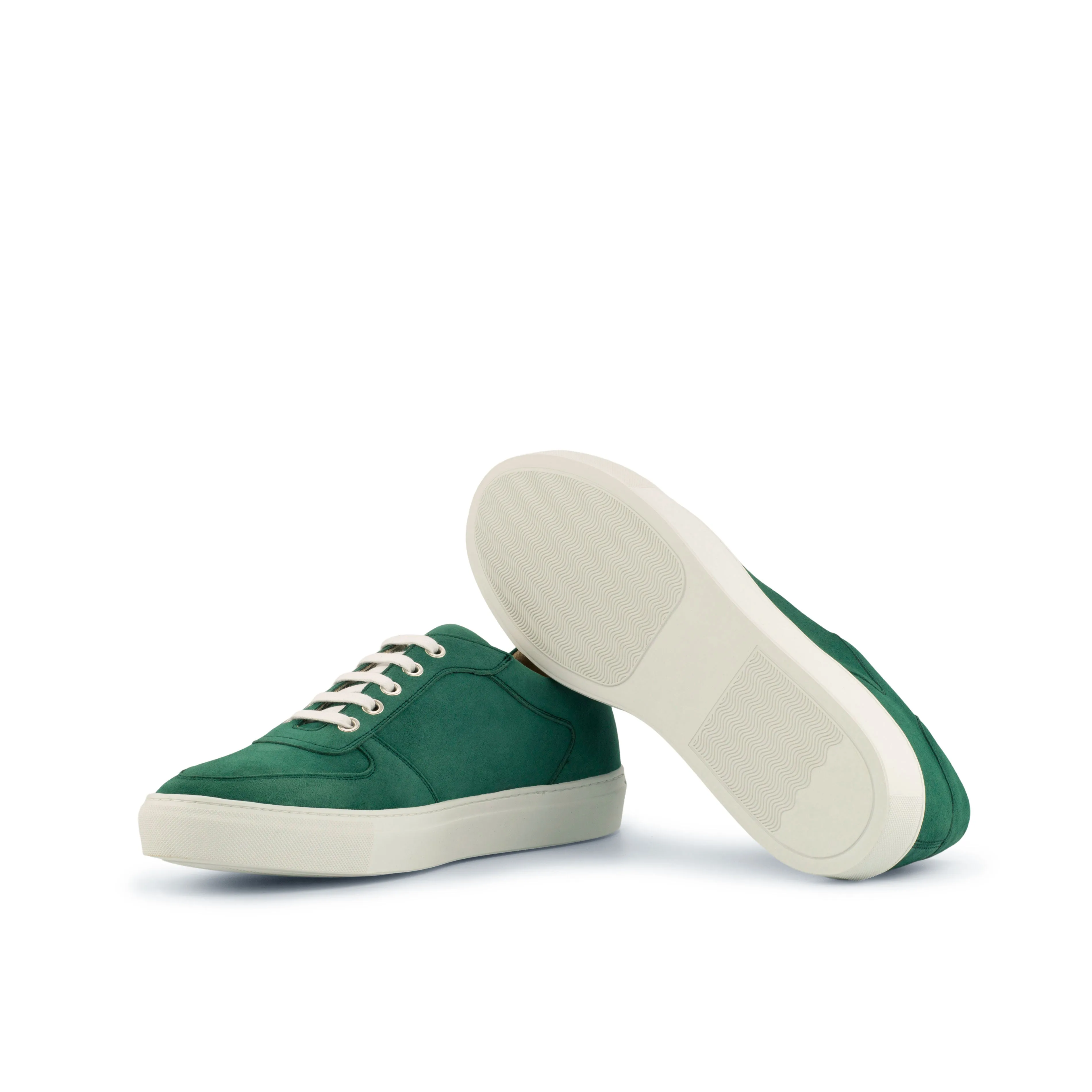 Green Suede Low-Top Sneakers