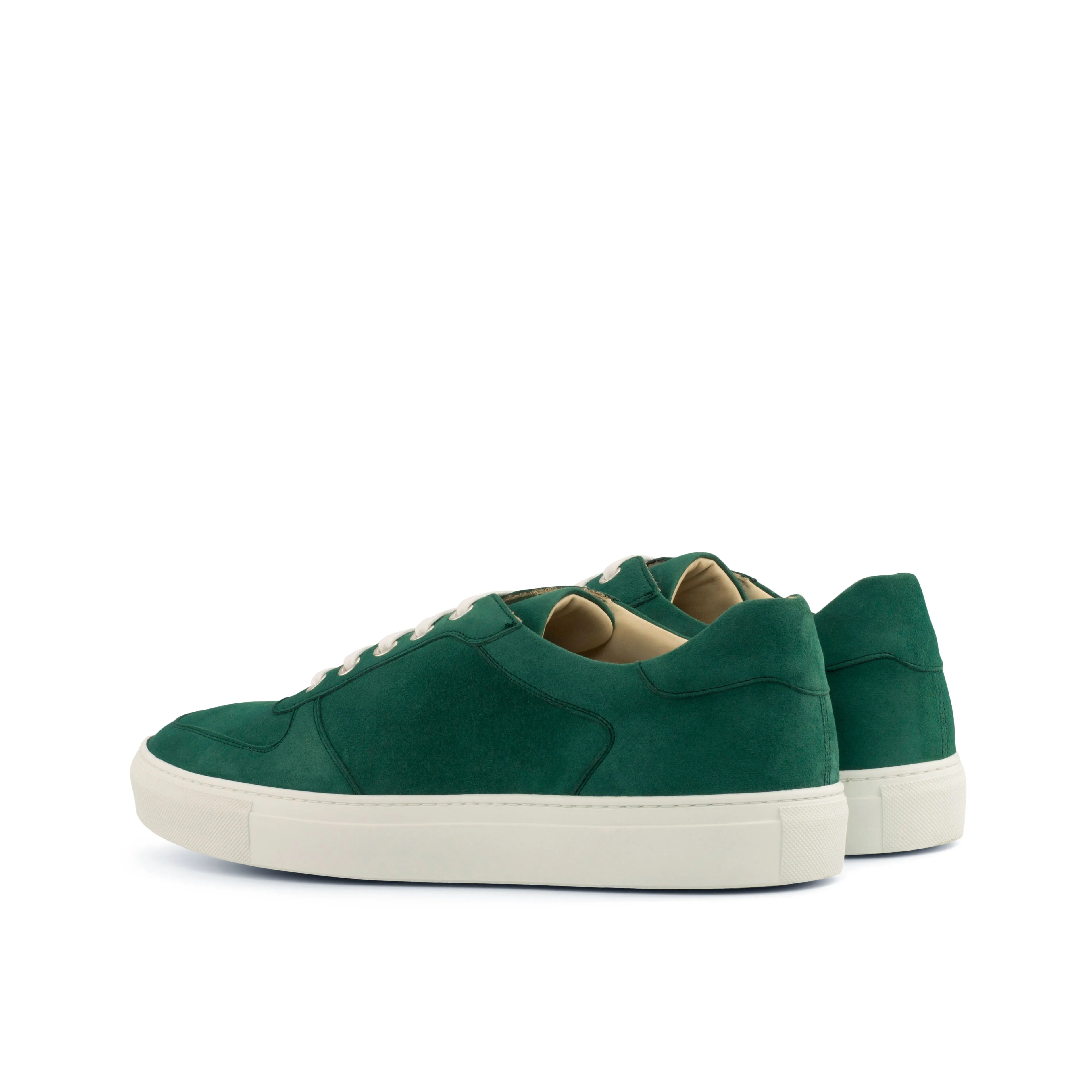 Green Suede Low-Top Sneakers