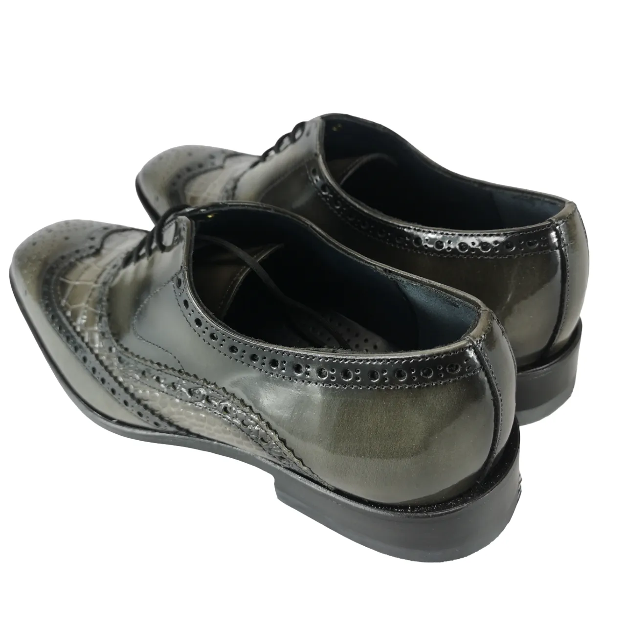 Johnston & Murphy Grey Brogue Croc