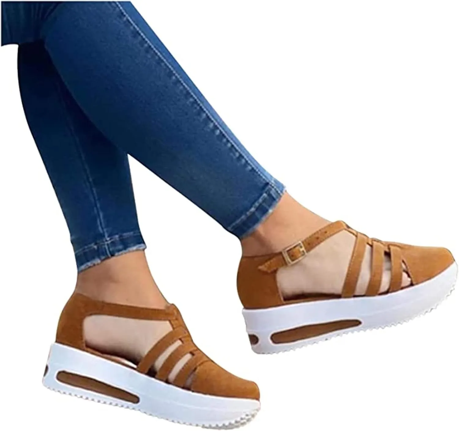 Ladmiple Platform Shoes For Women Size 11 Women's Fashion Sneaker Slip On Low Top Comfortable Walking Shoes Dressy Casual Summer Non Slip Platform Flats Canvas Loafers