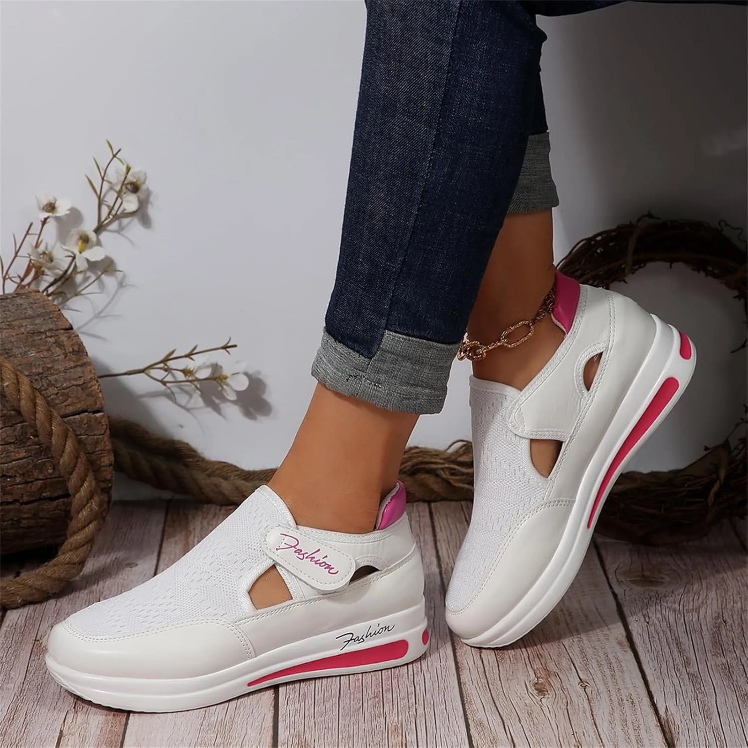 Ladmiple Sneakers For Women Walking Shoes Wide Width Slip on Glitter Shoes Fashion Sparkly Dressy Summer Flats Loafers