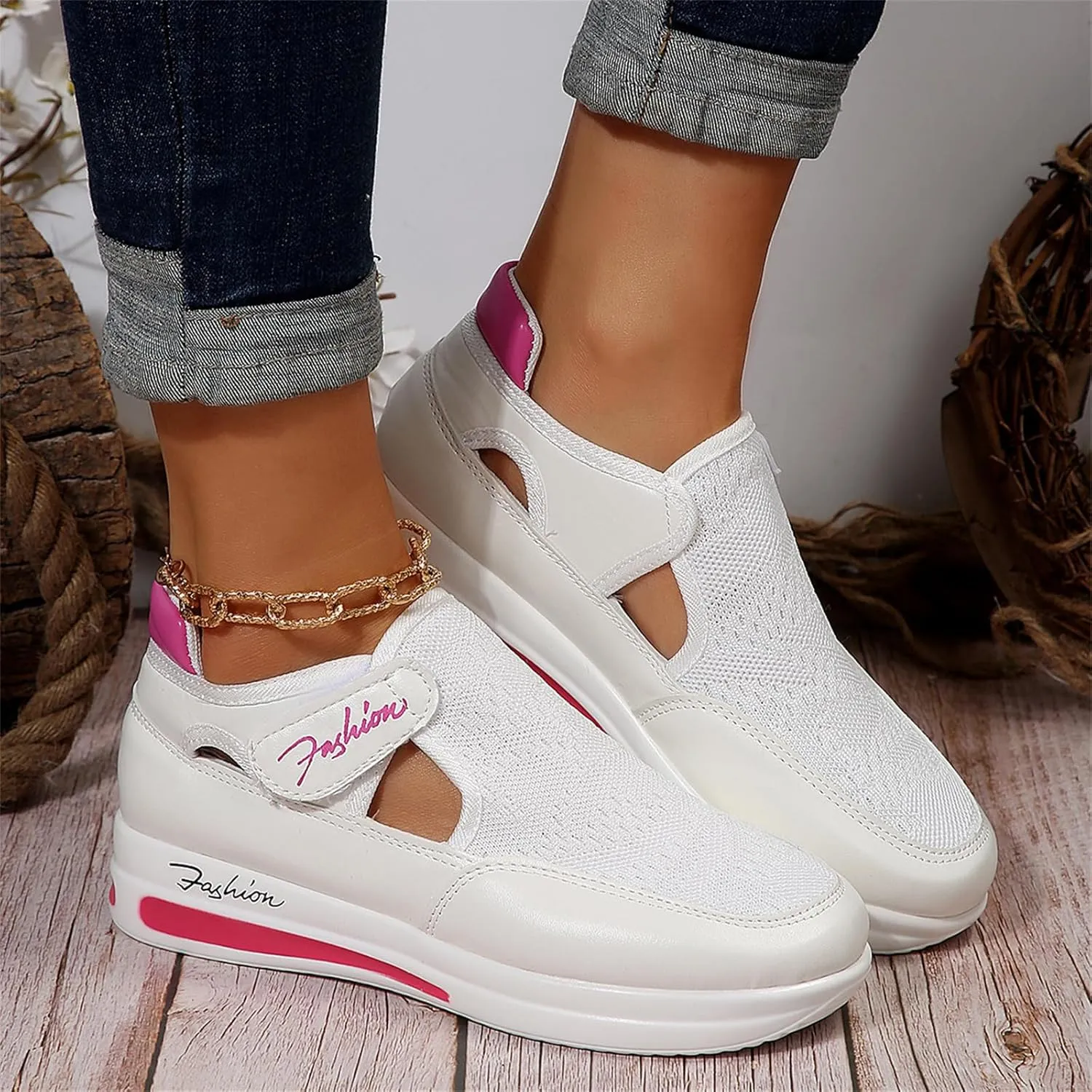 Ladmiple Sneakers For Women Walking Shoes Wide Width Slip on Glitter Shoes Fashion Sparkly Dressy Summer Flats Loafers