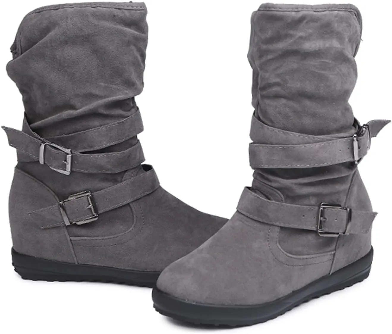 Ladmiple Winter Boots For Women Cute Snow Boots Fashion Casual Warm Outdoor Classic Faux Fur Lined Slip On Ankle Boots