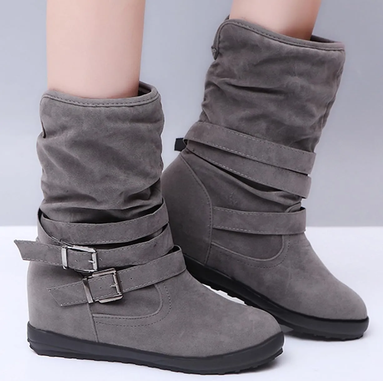 Ladmiple Winter Boots For Women Cute Snow Boots Fashion Casual Warm Outdoor Classic Faux Fur Lined Slip On Ankle Boots