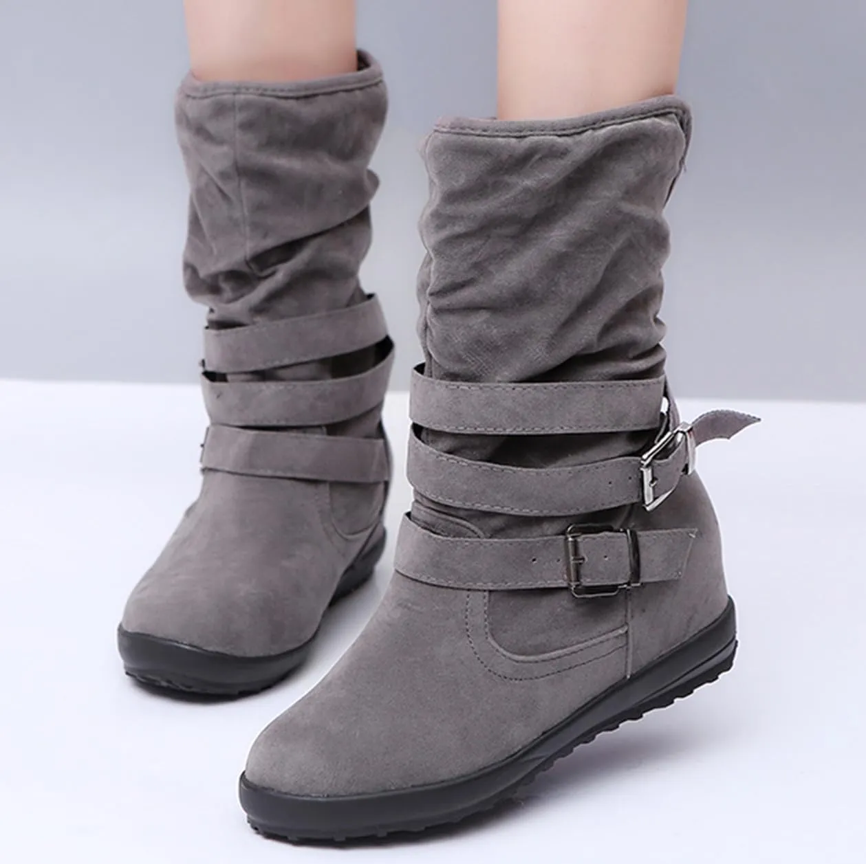 Ladmiple Winter Boots For Women Cute Snow Boots Fashion Casual Warm Outdoor Classic Faux Fur Lined Slip On Ankle Boots