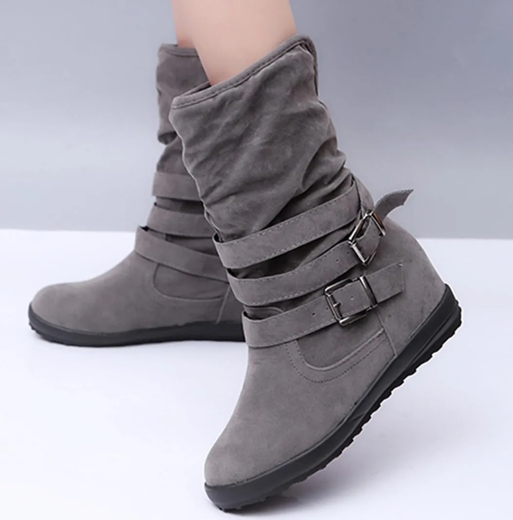 Ladmiple Winter Boots For Women Cute Snow Boots Fashion Casual Warm Outdoor Classic Faux Fur Lined Slip On Ankle Boots