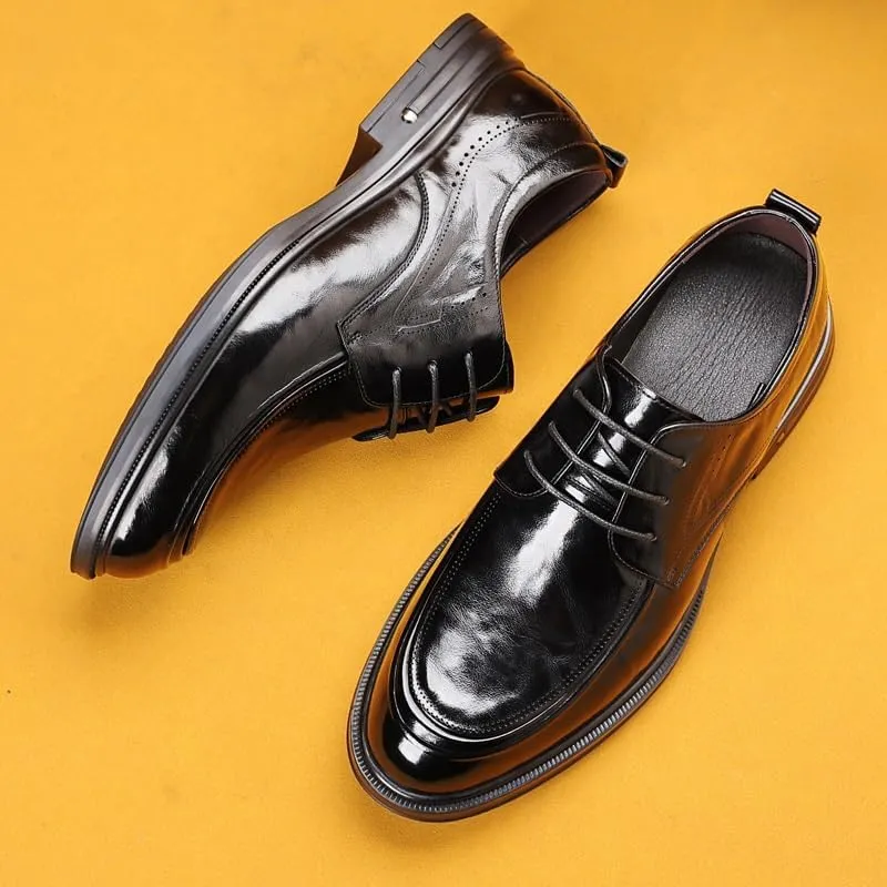 Mens Fashion Oxfords Shoes Formal Prom Wedding Business Dress Shoes Patent Leather Derby Shoes for Men