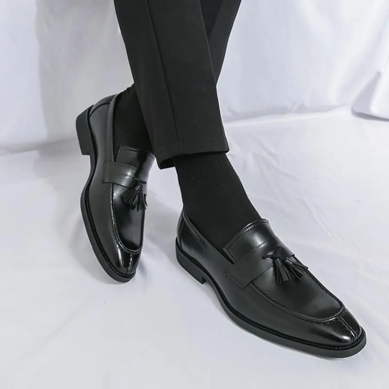 Men's Leather Shoes Men Dress Loafer Shoes Mens Fashion Dress Tuxedo Shoe Slip-on Classic Patent Leather Loafers