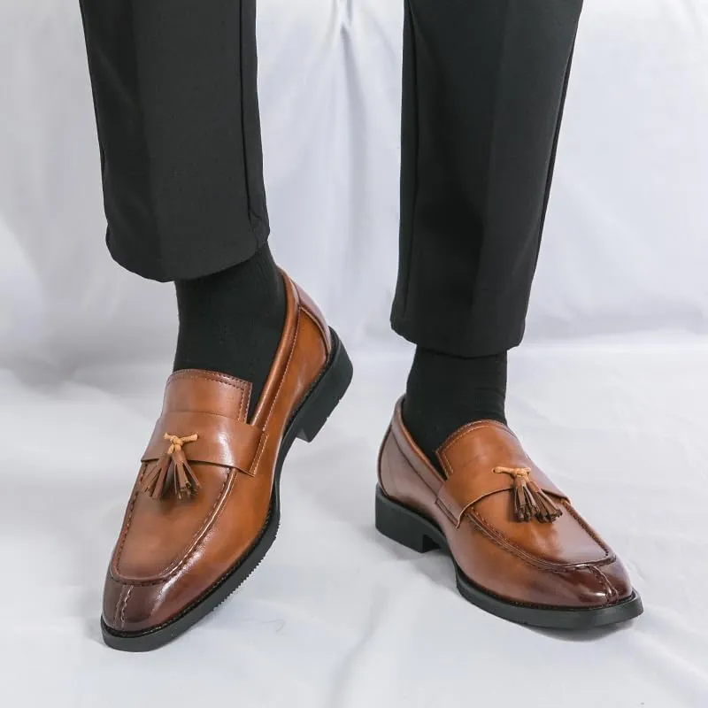 Men's Leather Shoes Men Dress Loafer Shoes Mens Fashion Dress Tuxedo Shoe Slip-on Classic Patent Leather Loafers