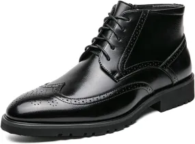 Men's Multicolour Leather High-Top Wingtip Dress Oxfords Shoes Retro Lace Up Brogue Formal Shoes for Business Leisure Dance Performance Parties