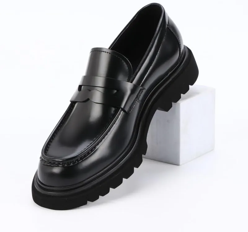 Men's Patent Leather Printing Slip On Platform Loafers Fashion Causal Party Wedding Prom Work Shoes