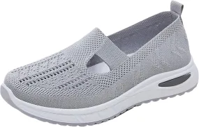 Women's Woven Orthopedic Breathable Soft Shoes Tennis Shoes Men Sports Casual Shoes Trendy High Top Sneakers Slip On Tennis Shoe Cross Trainer Shoe